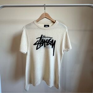 Stussy | White Cream Knit Logo Top